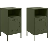  The Living Store Nočna omarica 2 kosa zelena 36x39x68 cm hladno valjano jeklo - Nočna Omarica, (21497304) | Shoptok.si