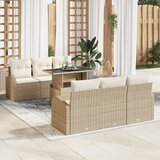 vidaXL set vrtnih sofa od 7 dijelova s jastucima bež poli ratan | shoptok.hr
