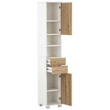 Stylife Visoka Omara Palermo, Bela, Barva Hrasta | Shoptok.si