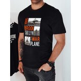 DStreet Koszulka męska z nadrukiem czarna | Shoptok.si
