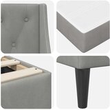  Okvir kreveta s madracem Svijetlo siva 90 x 190 cm Baršun | shoptok.hr