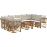  Zunanja garnitura za sedenje 10 pcs Naravna in krem bela, (5000269874) | Shoptok.si