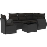  6-dijelni set vrtnih sofa s jastucima crni od poliratana | shoptok.hr