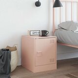 vidaXL Nočna omarica roza 34,5x39x44 cm jeklo | Shoptok.si