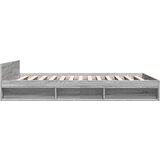 vidaXL Posteljni okvir s predali siva sonoma 150x200 cm inženirski les | Shoptok.si