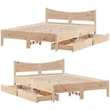 vidaXL Okvir kreveta s ladicama 160x200 cm od masivne borovine | shoptok.hr