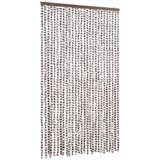  Zastor protiv muha Smeđesiva i bijeli 118 x 220 cm od šenila | shoptok.hr