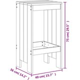 vidaXL barski stolci 2 kom sivi 40 x 36 x 75 cm od masivne borovine | shoptok.hr