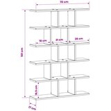  Zidna polica Crni hrast 70 x 17 x 101 cm Prerađeno drvo | shoptok.hr