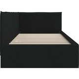 vidaXL Kutni okvir kreveta s uzglavljem Crna 90 x 190 cm tkanina | shoptok.hr