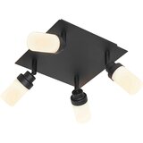 QAZQA Moderni kopalniški reflektor črn 4-light IP44 - Japie | Shoptok.si