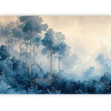  Foto tapeta - Landscape with Trees in Illustrative Style Fairy-Tale Blue Forest 350x256 Standard | shoptok.hr