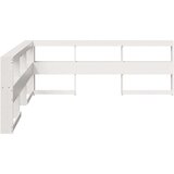  vzglavje s knjižno polico bela 200 cm trdna borovina | Shoptok.si