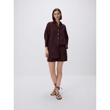Reserved Lanene kratke hlače - tamnosmeđe | shoptok.hr