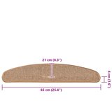  Prostirke za stepenice 15 kom 65x21x4 cm svijetlosmeđe poluokrugle velike | shoptok.hr