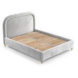 Maison de Rêve Svijetlo sivi tapecirani bračni krevet s prostorom za odlaganje s podnicom 180x200 cm Mija – | shoptok.hr
