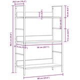 Police za knjige s 3 razine crne 60 x 27,6 x 90,5 cm drvene | shoptok.hr