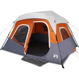  The Living Store Šotor za kampiranje z LED za 6 oseb svetlo siv in oranžen - Šotor Za Kampiranje, (21442161) | Shoptok.si