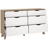 Tvilum Bela/v naravni barvi komoda v hrastovem dekorju 156x92x40 cm Ikast – | Shoptok.si