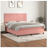  Box spring postelja z vzmetnico roza 160x200 cm žamet Cene