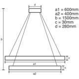  led prigušiva luster na sajli LED/115W/230V 3000-6500K srebrna + daljinski upravljač | Eponuda.com