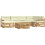 vidaXL Zunanja garnitura za sedenje 6 pcs Bela in krem Poliester, (5000282265) | Shoptok.si