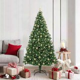 vidaXL Umestno božično drevo Zelena 180 cm PVC, jeklo in plastika | Shoptok.si