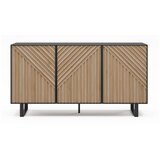 Marckeric Crna/u prirodnoj boji komoda u dekoru hrasta 151x80x40 cm Alana – | shoptok.hr