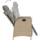  Vrtna garnitura - 7-dijelni vrtni blagovaonski set od poliratana s jastucima bež - Dužina stola 200 cm Oštra noga 6 | shoptok.hr