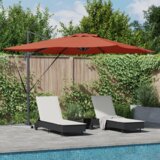 vidaXL svetlobni roma senčnik z led terracotta 286x285x270 cm aluminij Cene