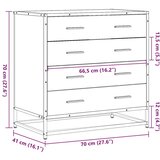 vidaXL Predalnik dimljen hrast 70x41x70 cm inženirski les | Shoptok.si