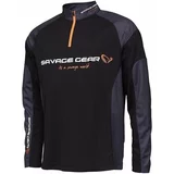 Savage Gear Majica Tournament Gear Shirt 1/2 Zip Black Ink S