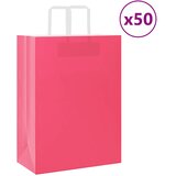  Papirnate vrećice 50 kom s ručkama ružičaste 32x17x44 cm | shoptok.hr
