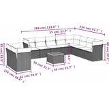  11-dijelni set vrtnih sofa od poliratana s jastucima crni | shoptok.hr