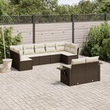  The Living Store Vrtna sedežna garnitura 9-delna z blazinami rjava poli ratan - Vrtna Sedežna Garniture, (21479777) | Shoptok.si