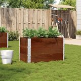 vidaXL Vrtno korito rjavo 100x50 cm trdna borovina | Shoptok.si
