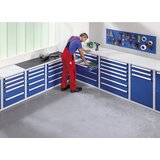 eurokraft basic predalnik za orodje, širina 600 mm, višina 1000 mm, predala 2 x 100 mm, vrata 1 x 700 mm | Shoptok.si
