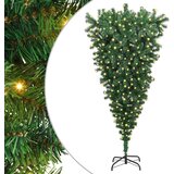 vidaXL Obrnjen umetni osvetljen božični drevesček Zelena 180 cm PVC, (5000074821) | Shoptok.si