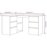  Kutni radni stol dimljeni hrast 145x100x76 cm konstruirano drvo | shoptok.hr