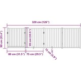 vidaXL Vrata za pse s vratima sklopiva 4 panela crna 320 cm | shoptok.hr