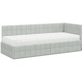  Kutni krevetni okvir s madracem 2 kom. Svjetlosiva 80 x 200 cm | Shoptok.si