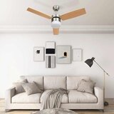  Stropni ventilator sa svjetlom i daljinskim 108 cm svjetlosmeđi | shoptok.hr