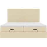 vidaXL otomanski okvir kreveta s madracima krem 200x200cm od tkanine | shoptok.hr