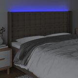  LED uzglavlje smeđesivo 203 x 16 x 118/128 cm od tkanine | shoptok.hr