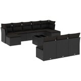 vidaXL 11-dijelni set vrtnih sofa od poliratana s jastucima crni | shoptok.hr