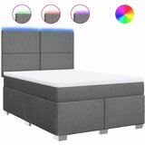 Maison Chic Box spring postelja - Vzmetna postelja z vzmetnico temno siva 160x200 cm blago SL18217, (21894465) | Shoptok.si