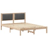  Krevetni okvir s tapiciranim uzglavljem Tamno siva 120 x 190 cm Smeđa | shoptok.hr