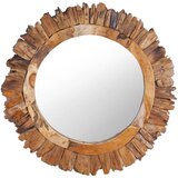 vidaXL stensko ogledalo 60 cm iz tikovine okroglo Cene