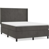  Box spring posteljni z vzmetnico temno siv 140x190 cm žamet, (20791025) | Shoptok.si