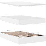 vidaXL Otomanski posteljni okvir z vzmetnico bel 120x200 cm um. usnje | Shoptok.si